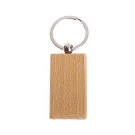 Blank Rectangle Wooden Key Chain Key Tags for DIY 10pcs