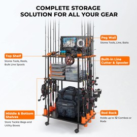 Gear Trolley V12 Mobile Fishing Rod Holder for 12 Rods or Combos