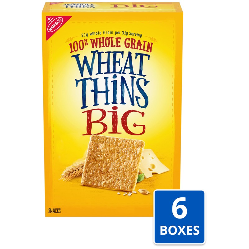 Wheat Thins BIG Snacks, Whole Grain Wheat Crackers, Bulk Snack