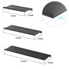 SRIWATANA Black Floating Shelves, Metal Wall Shelves Set of 3