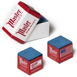 Master Billiard Pool Cue Chalk Premium Quality Blue - 2 pcs - Made in The USA