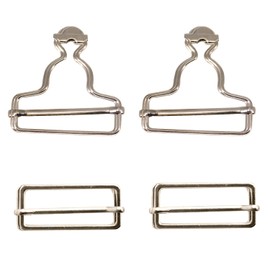 WedDecor 40mm Dungaree Buckle Clips with Rectangle Slider Buckle for Adjusting Straps, Suspender, Braces, Belts, Hand Bags, Kids Overalls, DIY Clothing, Silver, 2pcs