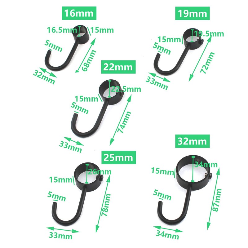 Zerniple Stainless Steel Hook Towel Hanger Black Hook Kitchen Utensil
