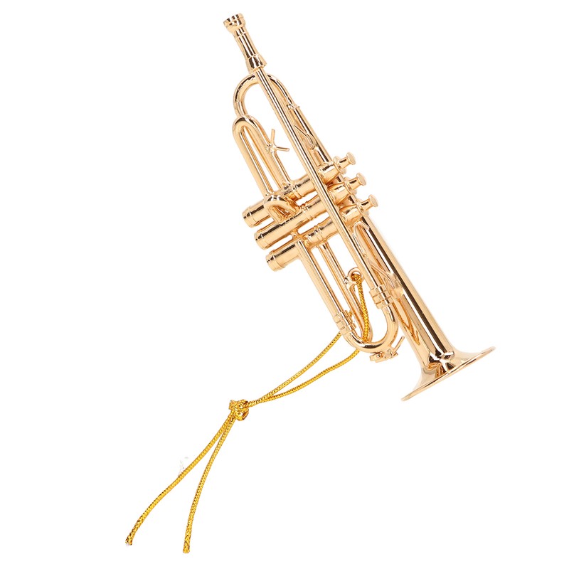 Trumpet Model Ornaments Exquisite Brass Miniature Instrument Desktop Decoration Gold