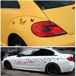 Butterfly Vinyl Car Stickers, Butterflies Insect Scratch Cover Waterproof Bumper Decals for Automotive, Motorcycle, Helmet, Luggage, Window, Wall, Home Decor, Easter (Type A)