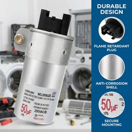 W11395618 W11162560 W10625046 Motor Run Capacitor Replace W11315694 W10866250 W10843769 W11158831 W10390446 Washing Machine Capacitor for Maytag Whirlpool Kenmore Washing Machine Part 2-Year Qa