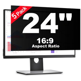 DNZPFU [5 Pack] 24 Inch Computer Privacy Screen Protector for 16:9 Widescreen Monitors-Anti-Glare & Blue Light Filter,Anti-Spy Film,Reduces Eye Strain (Fits Most Desktop Screens)