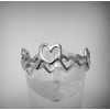 Stylish sterling silver ring women solid 925 heart band size
