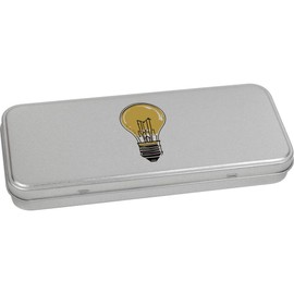 Azeeda 'Lightbulb' Metal Hinged Stationery Tin/Storage Box (TT00224695)