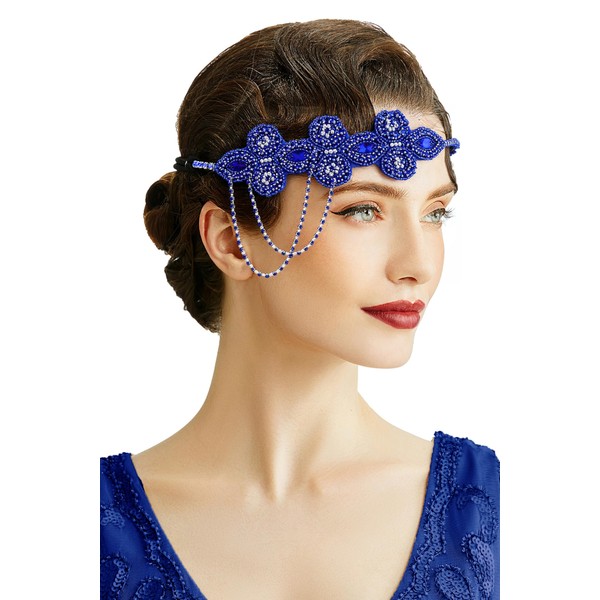 BABEYOND 1920s Flapper Headband Crystal Great Gatsby Headpiece Roaring 20s