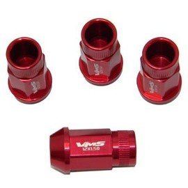 VMS RACING 20PC Piece m12x1.5 RED Light Weight Aluminum Racing Threaded Open End Lug Nuts Compatible with Mazda Protégé 5 626 6 3 MX5 MX6 RX8 RX7 CX7 CX9 Miata Mazdaspeed