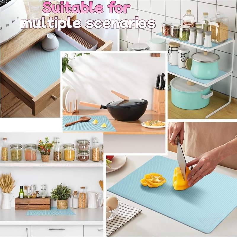 Refrigerator Mats 3PCS Silicone Shelf Liners Refrigerator Mats Heat Resistant