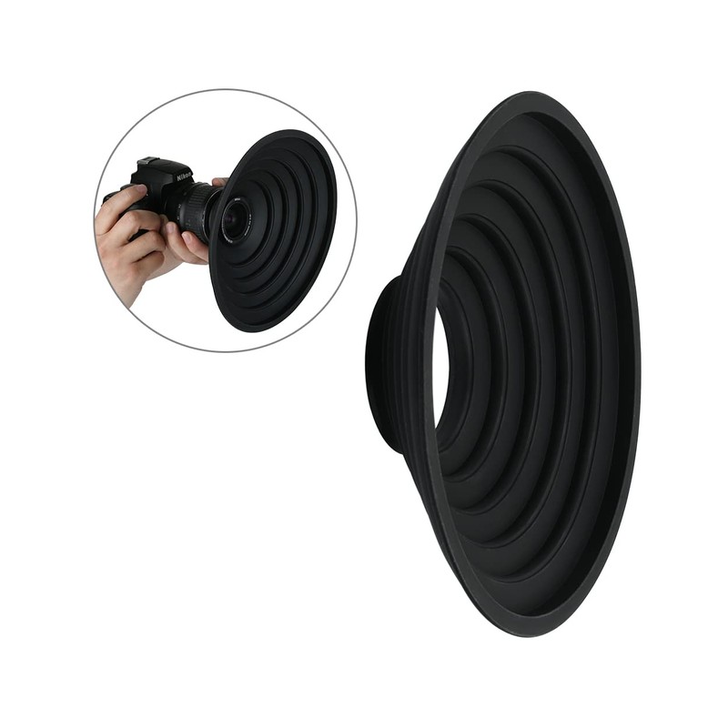ds. distinctive style Rubber Reflective Reversible Folding Lens Hood Compatible