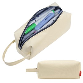 Fmeida Pencil Case Girls Pencil Case Boy Pencil Case Vintage Pencil Case Single Pencil Case Pencil Case Pencil Case Teenager for Office Uni, beige, pencil case