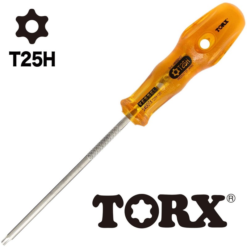 Vessel Torx Power Grip Torx Screwdriver Anti-Fiddling Torx T25H x