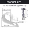 mankk 50PCS 1/2 Inch Rope Light Clips P-Style Mounting Clips