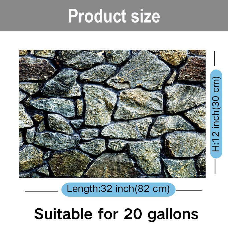 ELEBOX Fish Backgrounds Paper Double Sides 3D Stone & Trees