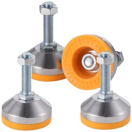4 PCS Heavy Duty Leveling Feet, D60xM12x80,2.36" Dia. Base,1300 Lb Capacity,Leg Leveler with Base, Adjustable Leveling Feet with M12 Thread, Great Load Capacity for Workbench Machine Cabinet