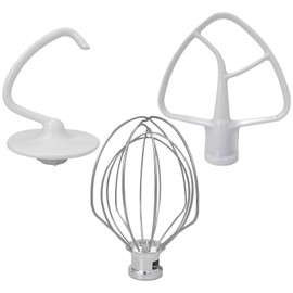 2025 Upgrade Attachments for Kitchenaid 4.5 QT Stand Mixer K45WW Wire Whip K45DH Dough Hook K45B Coated FlaT Style Blade Paddle K45 K4SS K45SS KSM75 KSM90 KSM95 KSM100 KSM103
