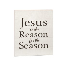 JennyGems Jesus Is the Reason for the Season Wooden Sign, Christmas Decorations, Holiday Decor, Christmas Gifts, White, Made in USA