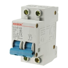 sourcing map 2 Poles 40A 400V Low-voltage Miniature Circuit Breaker Din Rail Mount DZ47-63 C40