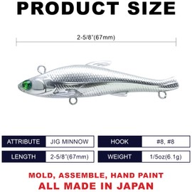 LUCKY CRAFT Wander Slur 67BB – 2.6” Sinking Lure with Natural Roll & Slide Action for Bass & Trout, Freshwater & Saltwater Fishing, 374 FFS All Chrome