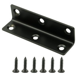 UOIENRT 15 Pcs Black L-Shape Corner Brace Bracket, 3.15 Inch x 0.78 Inch Stainless Steel Corner Bracket, Cabinet Corner Bracket for Wood Shelves Bed Desk Chair