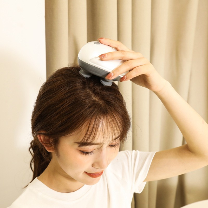 Electric Scalp Massager Cordless Head Massager with 4 Kneading Heads