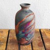 RAAQUU Koban Vase 7" - Handmade Raku Ceramic with Water