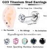 MILACOLATO Titanium Earrings for Women Men 5Pairs G23 Titanium Stud
