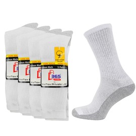 365 Stores 10 Pairs WHITE Mens Work Socks BIGFOOT Winter Warm Cushioned Sole Contrast Reinforced Heel & Toe Size 11-14