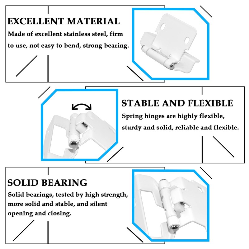 SDTC Tech 4-Pack Overlay Cabinet Door Hinges Self Closing Semi