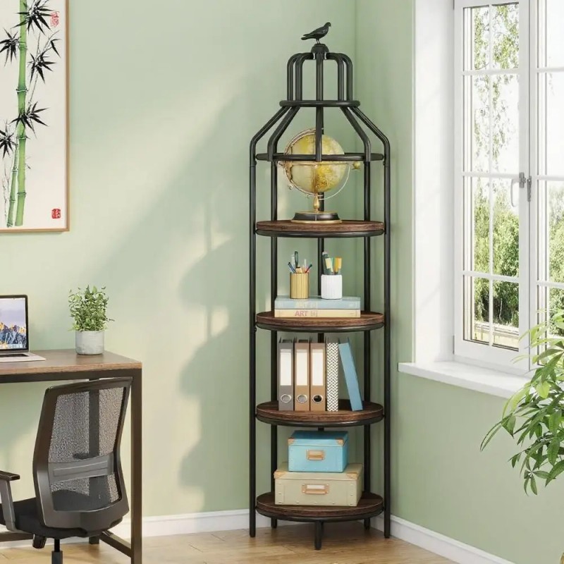 Brown Bookshelf Wall & Display Shelvescolor: Brown Color