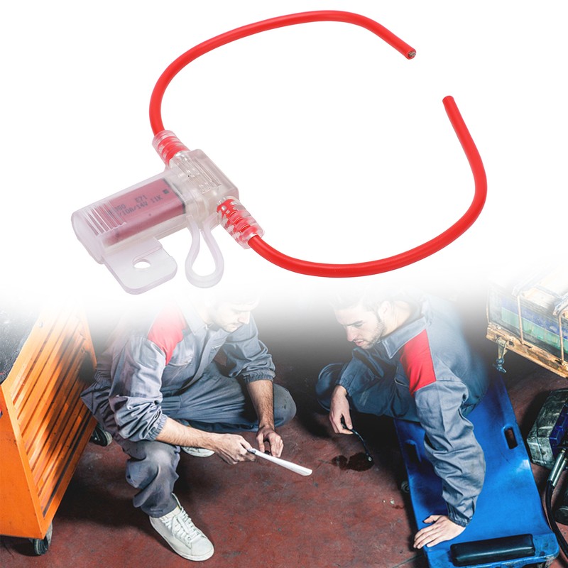 31.5cm 12AWG Car Fuse Holder TPE PVC with Manual Reset