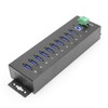 Coolgear 10 Port USB Hub - 5Gbps Speed, Surge Protection,