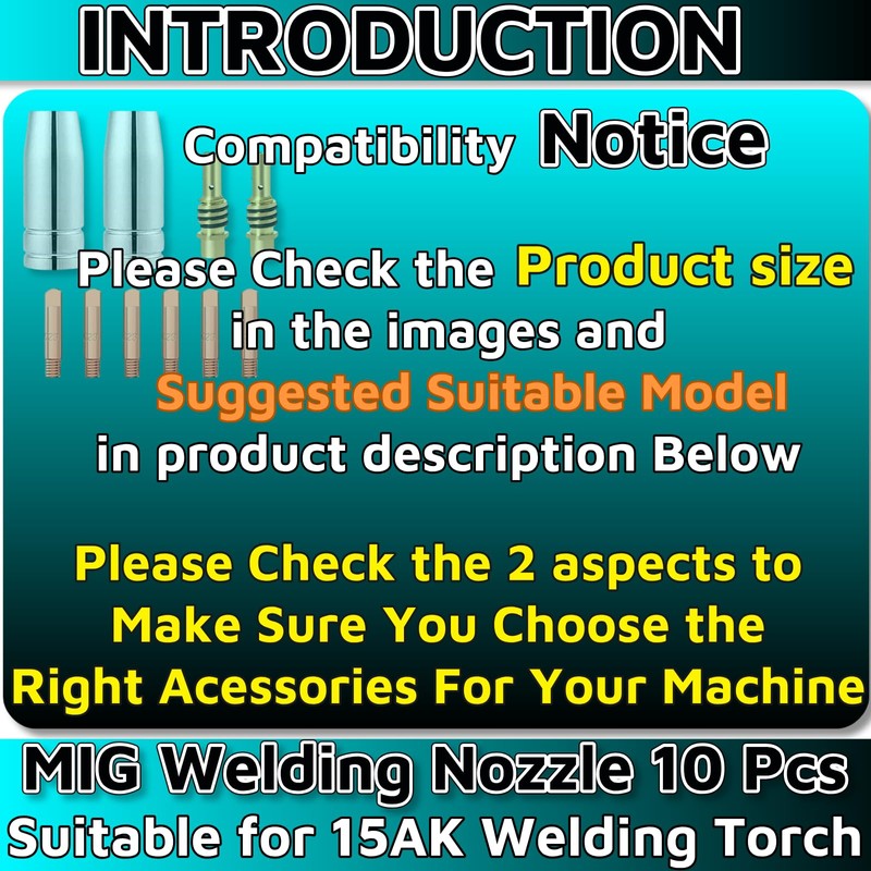 MIG Welding Gun Kit Accessory,6pcs Welding Tips 0.030" + 2pcs