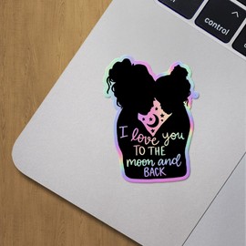 Holographic Decal Stickers of Mother Daughter Love 2 Premium Waterproof Vinyl Decal Stickers for Laptop Phone Accessory Helmet Car Window Mug Tuber Cup Door Wall Decoration ANDVER3g8966bHO