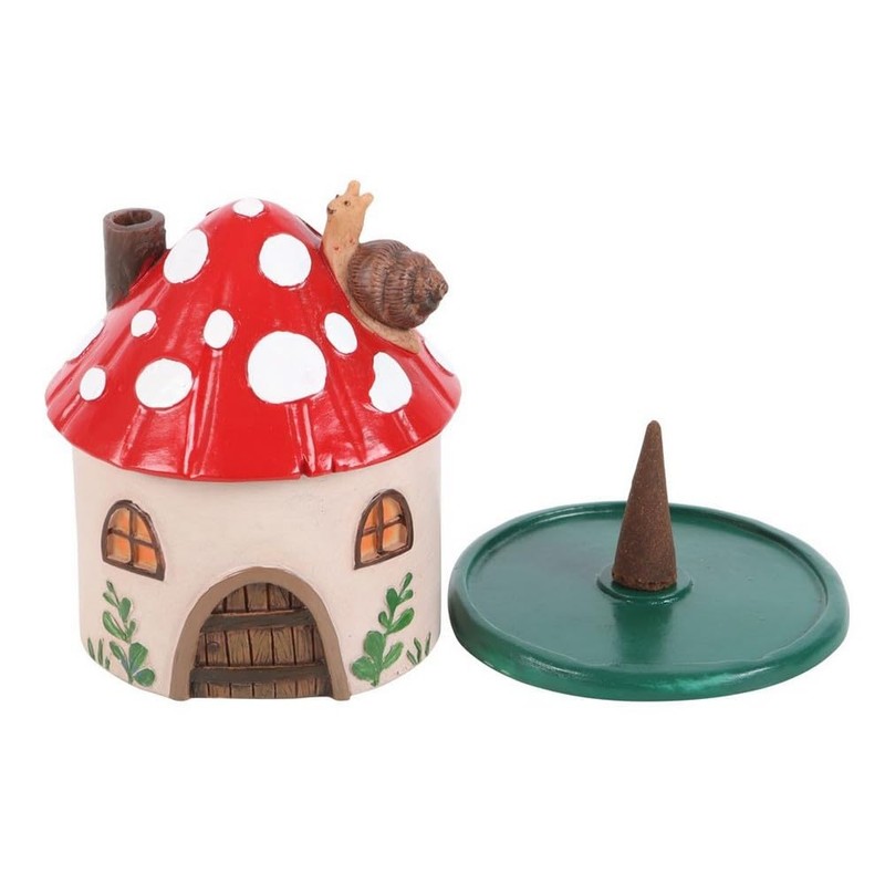 Mushroom House Incense Cone Burner: Whimsical Decor & Fragrance |