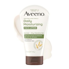 Aveeno Loción facial hidratante diaria con avena prebiótica calmante, hidratante facial ligero y no graso para pieles normales a secas, sensibles, hum