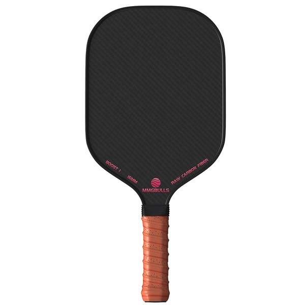 MMGBULLS Boost 1 Pickleball Paddle, 3K Raw Carbon Fiber, 16mm