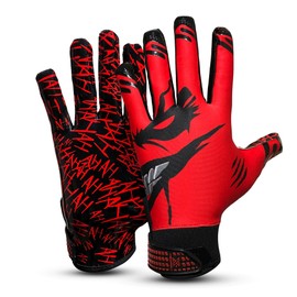 XEZROX WEAR Football Gloves for Youth & Adult – Boys & Kids Sizes for Superior Grip & Performance (Red, Youth Small)