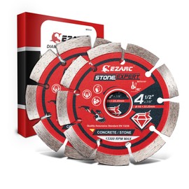 EZARC 4-1/2 inch Segmented Diamond Blade, Diamond Cutting Wheel for Angle Grinder Stone Master, 4.5" Stone Blade for Cutting Concrete Granite Masonry Brick (2-Pack)