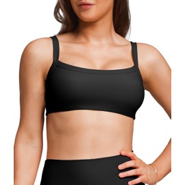 Naked Feeling Wireless Sports Bras for Women 4 Way Stretch Non Slip Yoga Bras Plus Size S520-Black-S