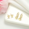 STAYLOVE Small Gold Heart Dangle Earrings for Women Dainty 14k