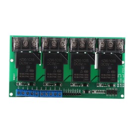 ViaGasaFamido 4 Channel Optocoupler Isolation Relay Module, 30A, 250V AC, Manual Operation, DIN Rail Mount, Silver/Copper Contact, Normally Open