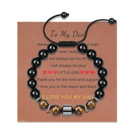 Toplstud Men's Bracelets for Dad, Father's Day Gifts Bracelets, Mens Beaded Rope Bracelets for Father, Dad Birthday Gift