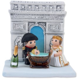 Crèche from the World in Ceramic Collectible Hand Painted (France, Paris, Arc de Triomphe)