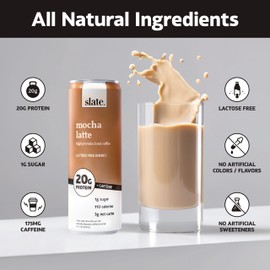 Slate Milk - High Protein Iced Coffee - Mocha Latte, 11 Fl Oz