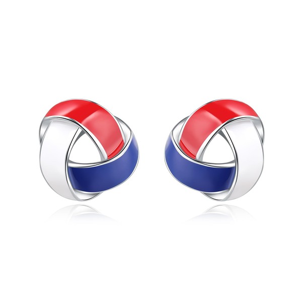 4th of July Earrings Stud for Women - Sterling Silver