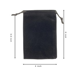 AEAOA Gift Bags, Pack of 25 Pieces 6" X 4" Velvet Drawstring Jewelry Pouches, for Candy, Pins, Jewelry, Treats, Birthday Party Favors (Black)